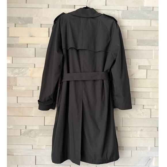 London Fog Black Trench Coat - Picture 2 of 10